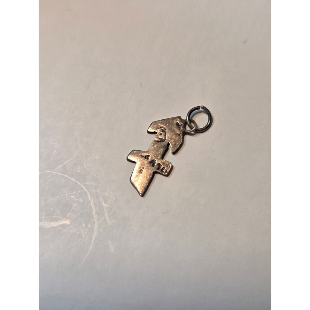Vintage Nickel Silver Double Arrow Pendant Native American Style Charm .75"